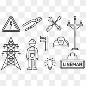 Electrical Lineman Symbols, HD Png Download - electricity vector png