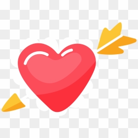 Heart And Arrow - Heart, HD Png Download - love arrow png