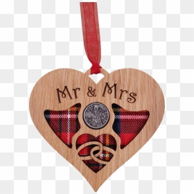 Engraved Mr & Mrs Wedding Heart Lucky Sixpence With - Wedding, HD Png Download - wedding heart background png