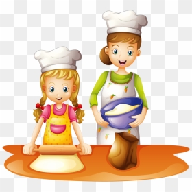 Clipart Child Cooking, Clipart Child Cooking Transparent - Kids Cooking Clipart, HD Png Download - chef cooking clipart png