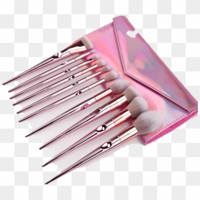 Pink Makeup Brush Set Png Pic - Makeup Brush, Transparent Png - pink hair png