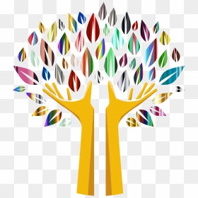 Prismatic Hands Tree 3 No Background Clip Arts - Hand Tree Clip Art, HD Png Download - tree without background png