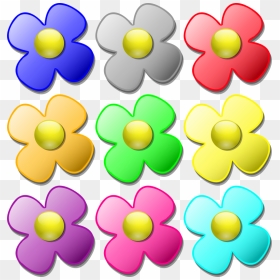 Flowers Color Clipart Small Flower - Different Color Flower Clipart, HD Png Download - small flowers png