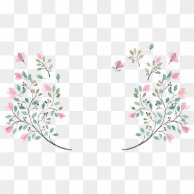 Green Leaves And Small Flowers Beautiful Hd Hand Painted - Watercolour Bougainvillea, HD Png Download - small flowers png