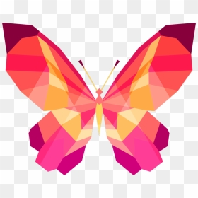 Geometric Butterfly Living Room Wall Decor - Painting With Geometric Shapes, HD Png Download - 3d butterfly png