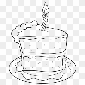 Slice Of Cake Birthday, Ing, Cookie - Cake Drawing Small, HD Png Download - birthday cake in png