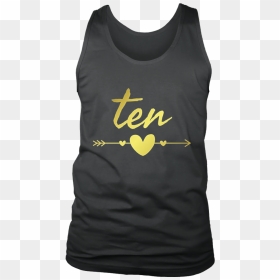 Girls 10th Birthday Shirt, Gold Arrow Design - Active Tank, HD Png Download - love arrow png