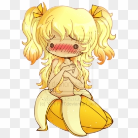 Free Png Download Anime Girl Chibi Banana Png Images - Cute Banana Anime Girl, Transparent Png - banana png images