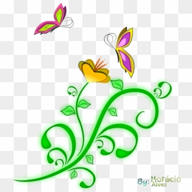 Butterfly Flowers Spring Images Clip Art, HD Png Download - art design png