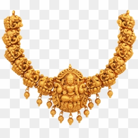 Antique Mahalakshmi Vintage Necklace - Gold Necklace Designs In Mahalakshmi, HD Png Download - mahalakshmi png