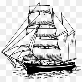 Yacht Clipart Black And White , Png Download - Drawing Francisco Pizarro Ship, Transparent Png - yacht clipart png