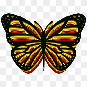 Cartoon Monarch Butterfly Drawing, HD Png Download - 3d butterfly png