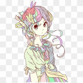 Anime Kawaii Anime Girl Mytrans Transparent Anime Anime - Anime Girl Rainbow Hair, HD Png Download - anime girl png tumblr