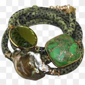 Didaj Olive Green Snake Italian Wrap Leather Bracelet - Bracelet, HD Png Download - green snake png