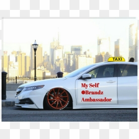 Orange Wheels White Car, HD Png Download - ambassador car png