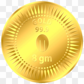 8 Gram Gold Coin , Png Download - 25 Gram Gold Coin, Transparent Png - golden coin png