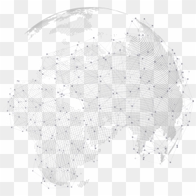 Illustrated Globe With Data Points - World Globe Dots Png, Transparent Png - globe hd png