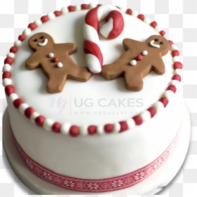 Ginger Bread Man Christmas Cake - Happy Christmas Day With Cake, HD Png Download - christmas cake png