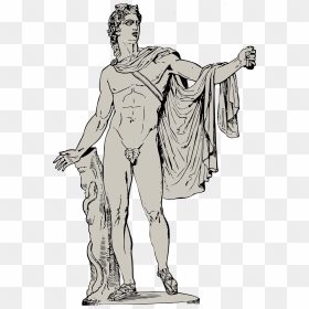Greek Male Statue Drawing, HD Png Download - apollo png