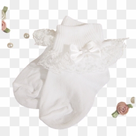 Lace, Satin & Pearls White Nylon Dress Socks Baby Girls - Christmas Stocking, HD Png Download - baby dress png