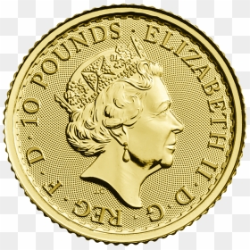 Britannia 2018 1/10 Oz Gold Coin - British Coin Transparent, HD Png Download - golden coin png