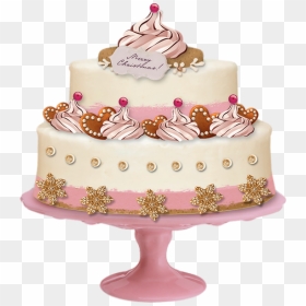 Gâteau De Noël Png, Dessin, Tube - Pink Birthday Cake Png, Transparent Png - christmas cake png