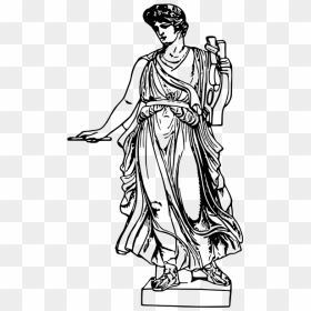 Apollo In Black And White - Apollo Greek God Drawing, HD Png Download - apollo png