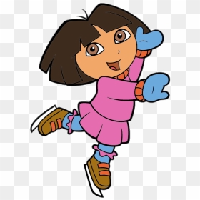Dora The Explorer Winter Clipart, HD Png Download - ice skating png