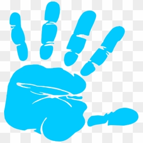 Blue Baby Foot Print Pink Baby Hand - Handprint Clipart, HD Png Download - baby foot png
