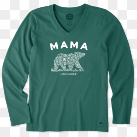 Women"s Tribal Mama Bear Long Sleeve Crusher Vee - Womens Thanksgiving Shirts Funny, HD Png Download - mama bear png