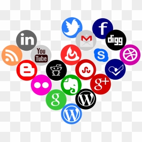 Round Social Media Icons Png Svg Black And White Library - Social Media Icon Png Transparent, Png Download - black and white social media icons png