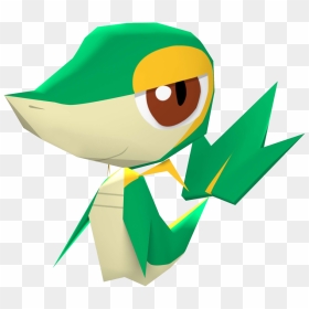 Snivy-pokémon Rumble Blast Model - Green And Yellow Pokemon Name, HD Png Download - snivy png