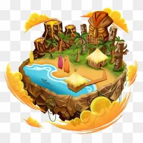 Dragon City Wiki - Dragon City Beach Island, HD Png Download - hawaiian islands png