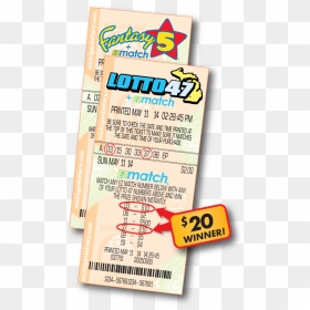 Ezmatch Fantasy 5 And Lotto 47 Ticket Examples - Fantasy 5, HD Png Download - lottery ticket png