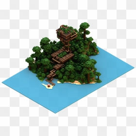 Pixel Art Isometric Treehouse , Png Download - Lego Minecraft Pixel Art, Transparent Png - treehouse png