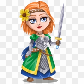 Female Knight Clipart, HD Png Download - knight sword png