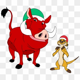 Timon And Pumbaa Celebrating Christmas - Timon Lion King Christmas, HD Png Download - timon png