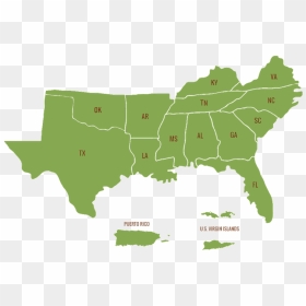 Map Of The Southern United States - Usa Map, HD Png Download - puerto rico map png