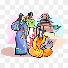 Vector Illustration Of Chinese Musicians Play Musical - Chinese Musicians Clipart, HD Png Download - music vector png