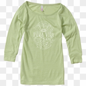 Longsleeve Green Shirt Pura Vida Volleyball Design - Long-sleeved T-shirt, HD Png Download - green shirt png