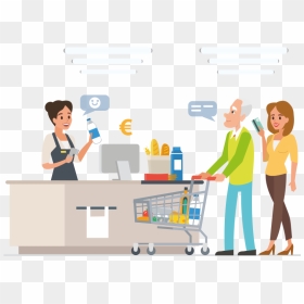 The Human Eye Contains A Special Sensor To Detect The - Grocery Store Checkout Clipart, HD Png Download - cashier png