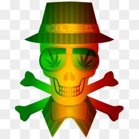 Weed Clipart Rasta - Rasta Weed Skull, HD Png Download - rasta png