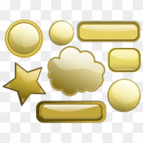 Free Vector Some Gold Buttons - Free Vector Gold Button, HD Png Download - gold vector png