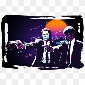 Thumb Image - Pulp Fiction Movie Poster Black And White, HD Png Download - pulp fiction png