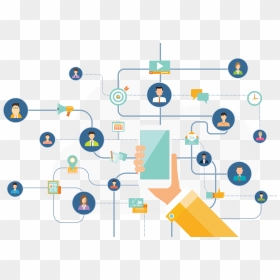 Network Of Features Illustration - Smartphone, HD Png Download - cashier png