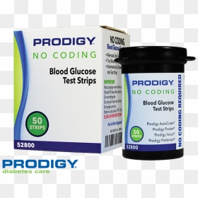 52800 Prodigy® No Coding Blood Glucose Test Strips- - Prodigy Blood Glucose Test Strips, HD Png Download - glucose png