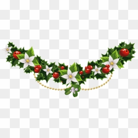 Christmas Flowers Clip Art, HD Png Download - vintage christmas png