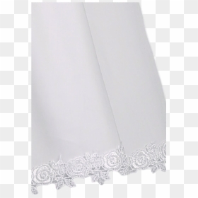 Lace Trim & White Cotton Christening Gown W Smocked - Tablecloth, HD Png Download - black lace ribbon png