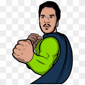 An Aggressive Looking Man Has His Fists Ready - Illustration, HD Png Download - fists png