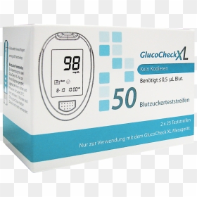 Gluco-check Strips For Glucose Meter - Gluco Check Xl Blutzuckerteststreifen Teststreifen, HD Png Download - glucose png